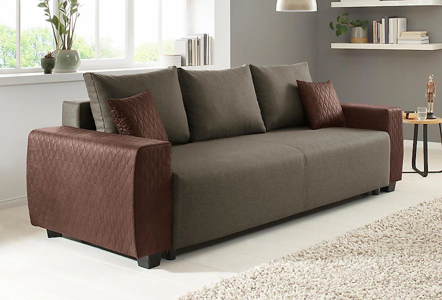 Home affaire Schlafsofa "Bella, B: 241 cm, Liegefl. 142x194 cm" mit Bettfun günstig online kaufen