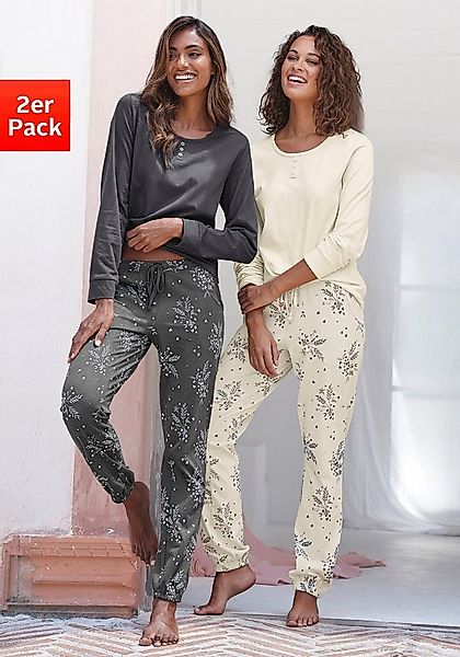 Vivance Dreams Pyjama (4 tlg., 2er Pack) mit feinem Blumenprint günstig online kaufen