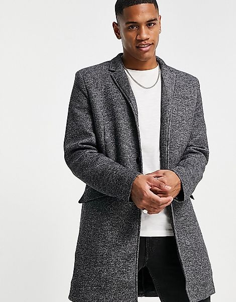 Only & Sons – Eleganter Mantel aus Jersey in Grau günstig online kaufen