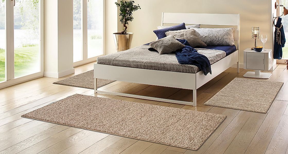 my home Bettumrandung »Wolly, Handweb Teppiche«, (3 tlg.), Bettvorleger, Wo günstig online kaufen