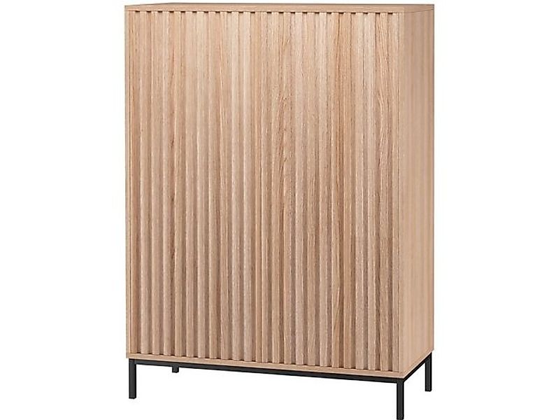 loft24 Hochschrank Cecilie Highboard mit geriffelten günstig online kaufen