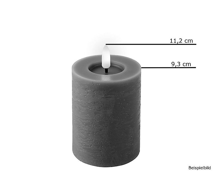 Lumineo LED-Christbaumkerzen Lumineo LED Wachskerze Grau 11,2 x 7 cm, batte günstig online kaufen