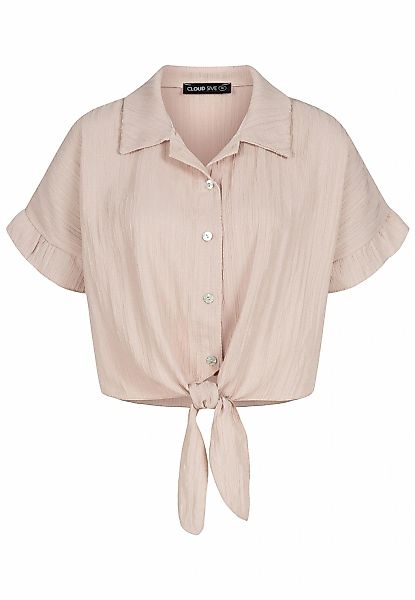 CLOUD 5IVE Klassische Bluse "CLOUD 5IVE Crop Bluse mit Knopfleiste und Knot günstig online kaufen