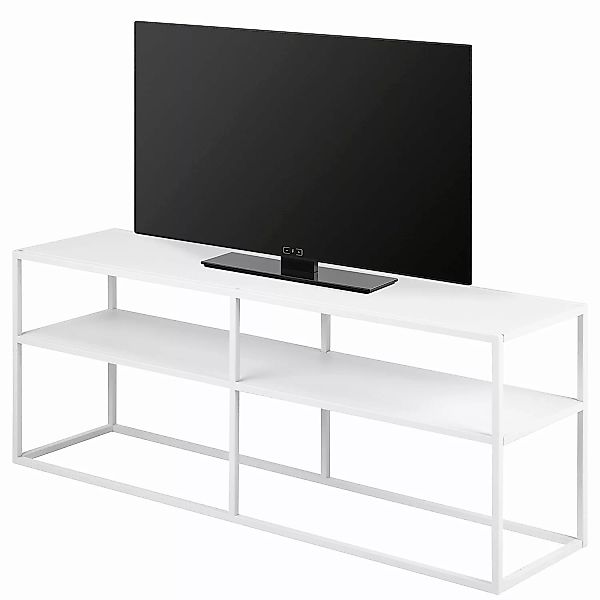 home24 Norrwood TV-Lowboard Cascavel Weiß Stahl 120x46x30 cm (BxHxT) günstig online kaufen