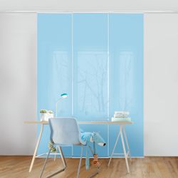 Bilderdepot24 Schiebegardine modern Flächenvorhang blickdicht Pastellblau, günstig online kaufen