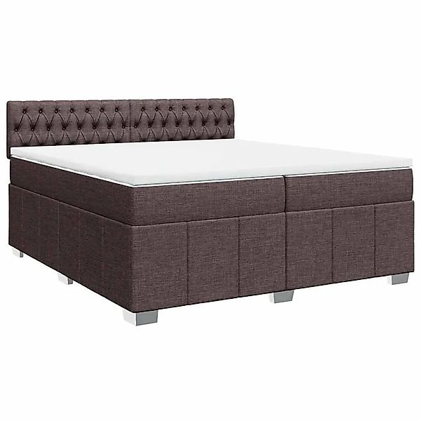 vidaXL Boxspringbett mit Matratze Dunkelbraun 200x200 cm Stoff 3287185 günstig online kaufen