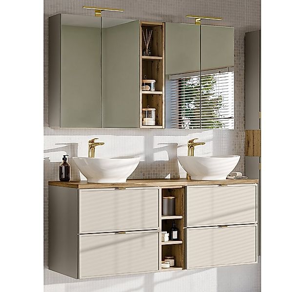 Lomadox Badmöbel-Set BIBIONE-56, (Spar-Set, 2-St., Spiegelschrank Doppelwas günstig online kaufen