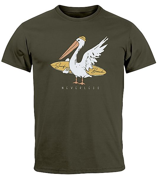 Neverless Print-Shirt Herren T-Shirt Pelikan Print günstig online kaufen