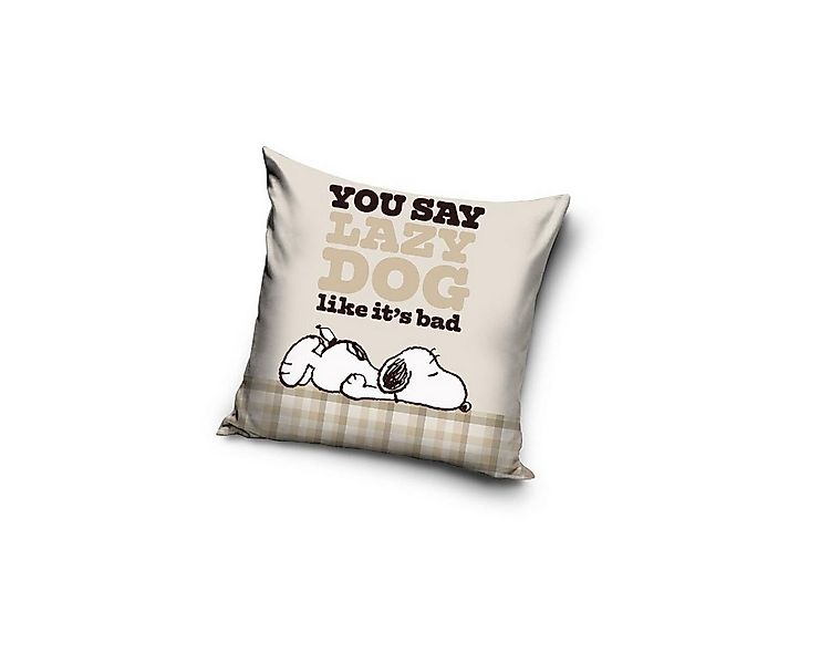 Snoopy Kissenbezug Snoopy Kissenbezug 40x40cm – Lazy Dog Kinder Kissenhülle günstig online kaufen