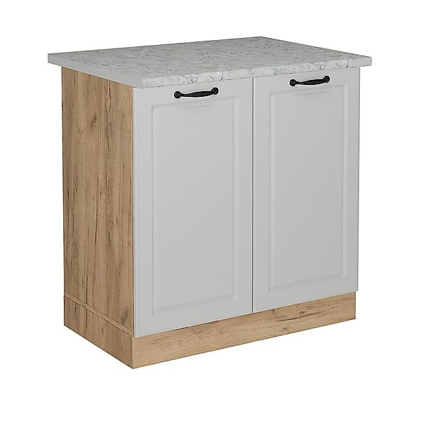 Vicco Spülenunterschrank R-Line, Weiß Landhaus/Goldkraft Eiche, günstig online kaufen