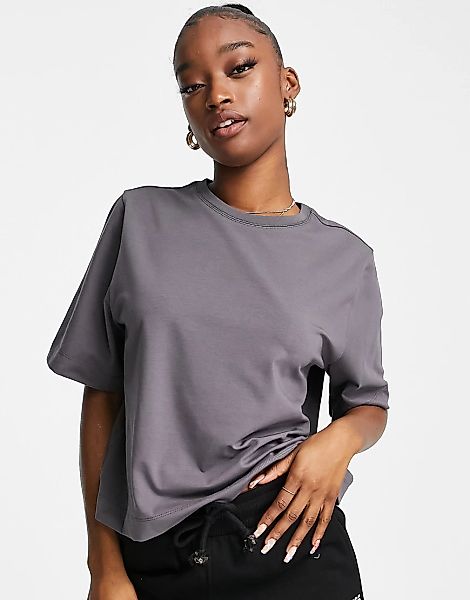 ASOS 4505 – Rest Day – Kastiges Oversize-T-Shirt aus Bio-Baumwolle-Grau günstig online kaufen