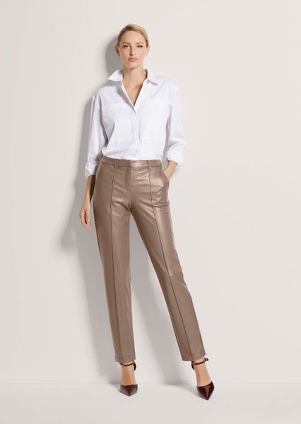 MADELEINE Stretch-Hose Kunstlederhose mit Biesen Luxus-Look-Hose günstig online kaufen