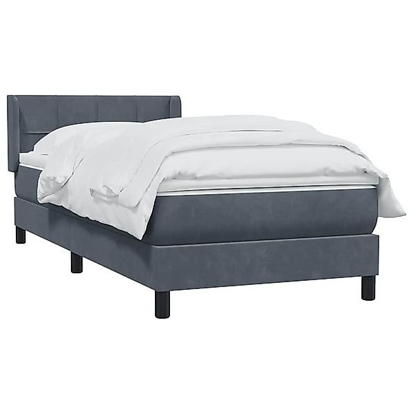 vidaXL Bett Boxspringbett mit Matratze Dunkelgrau 100x220 cm Samt günstig online kaufen