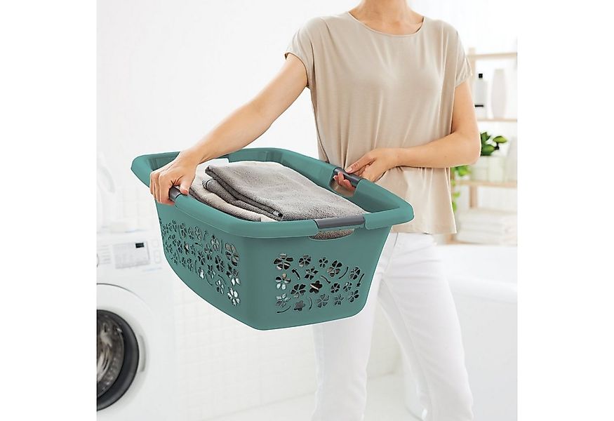 ROTHO Wäschekorb Flowers Wäschekorb 50l mit 4 Griffen, Kunststoff (PP) günstig online kaufen