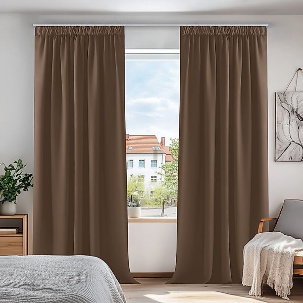 Deconovo Verdunkelungsvorhang Gardinen mit Kräuselband Blickdicht günstig online kaufen
