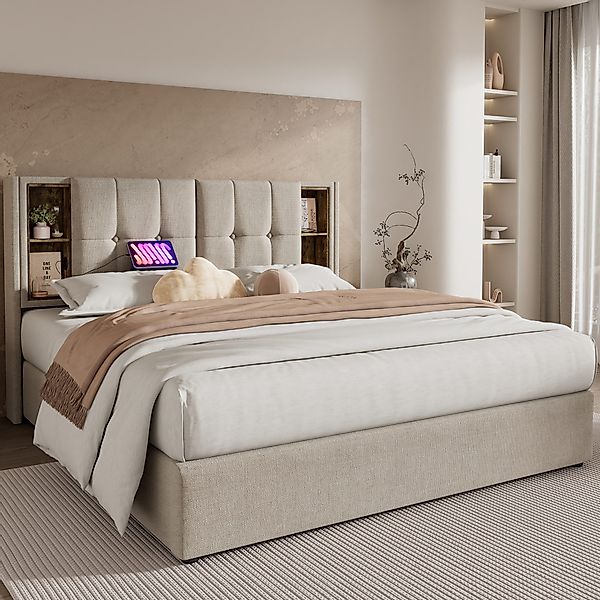 STILVORA Polsterbett 180x200 Bettgestell mit Stauraum,Jugendbett günstig online kaufen