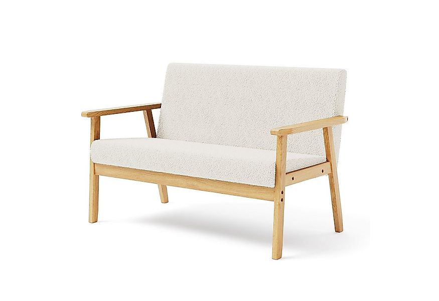 OUNUO Sofa 2 Sitzer Sofa Couch Loungesofa Modern und Skandinavisch, Weiß günstig online kaufen