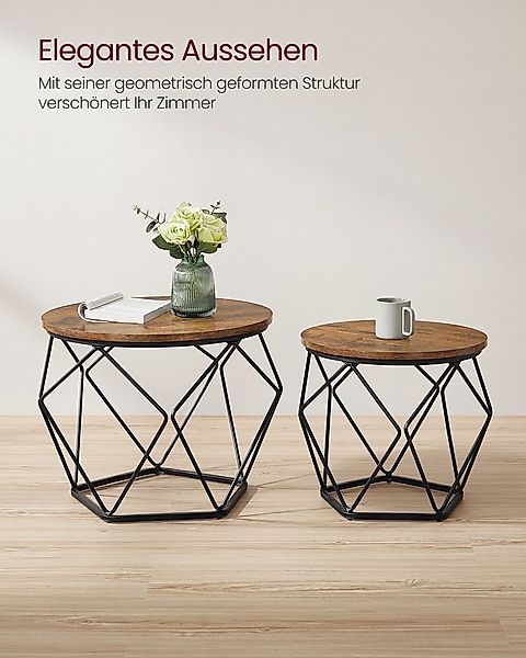 VASAGLE Couchtisch (2er Set), Beistelltisch, abnehmbare Tischplatte, Ø50x40 günstig online kaufen