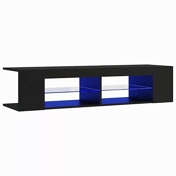 vidaXL TV-Schrank TV-Schrank mit LED Leuchten Schwarz 135x39x30 cm Lowboard günstig online kaufen