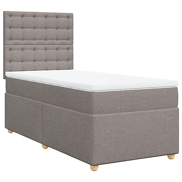 vidaXL Boxspringbett mit Matratze Taupe 90x190 cm Stoff 3293453 günstig online kaufen