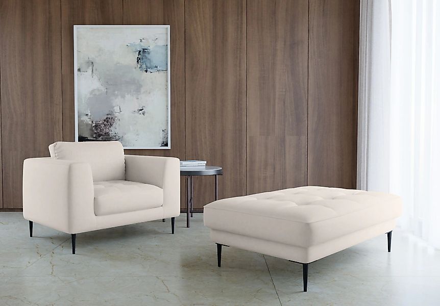 TRENDMANUFAKTUR Sessel "Luzi, Loungesessel, modern mit extra hohen Füßen" D günstig online kaufen