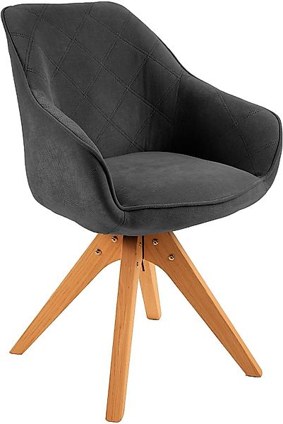 Home affaire Esszimmerstuhl "Lorena" () Drehstuhl mit Massivholzgestell, Ar günstig online kaufen