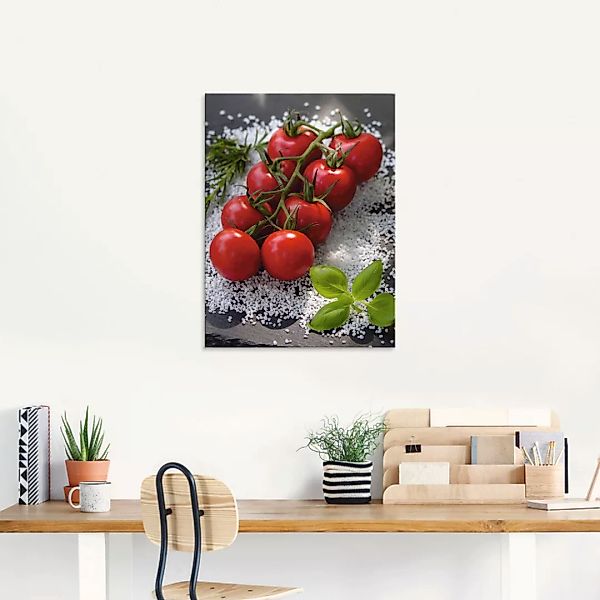 Artland Glasbild "Tomaten Rispe auf Salz", Lebensmittel, (1 St.), in versch günstig online kaufen