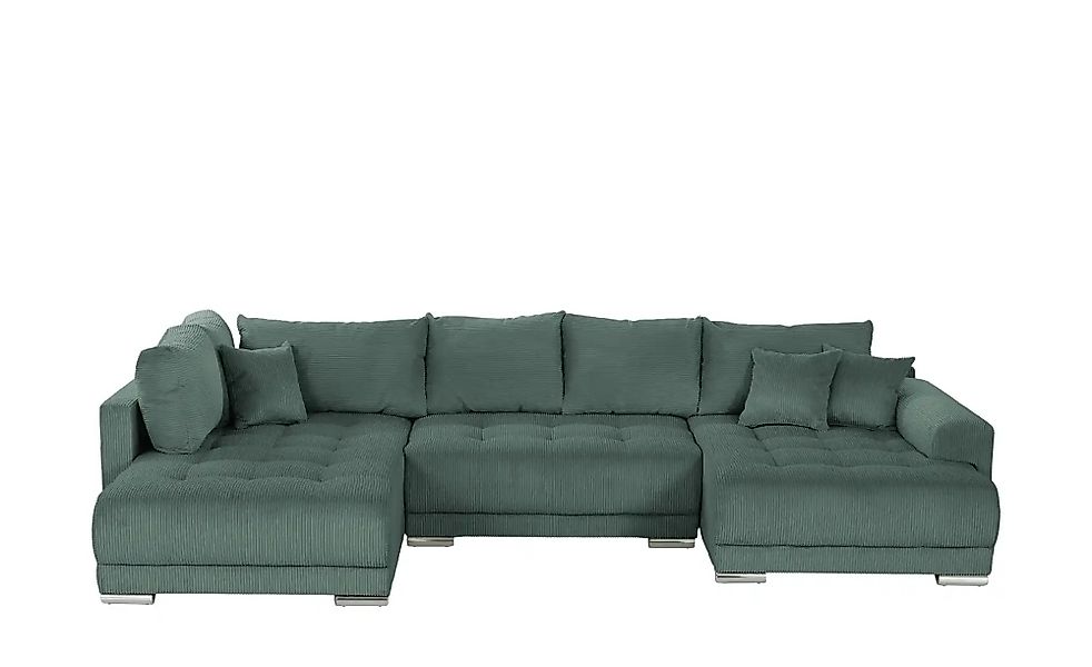 Wohnlandschaft mit Schlaffunktion Lemie ¦ grün ¦ Maße (cm): B: 356 H: 85 T: günstig online kaufen