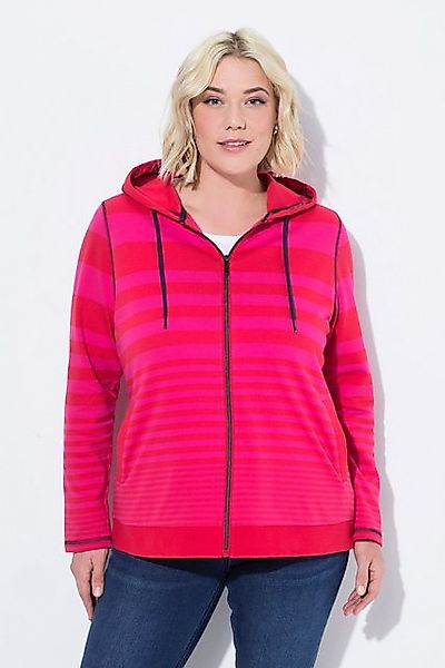 Ulla Popken Sweatjacke Hoodie-Jacke Ziernähte LOVE Kapuze günstig online kaufen