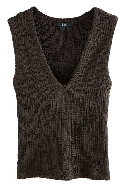 Next Trägertop Strukturiertes Tanktop mit V-Ausschnitt günstig online kaufen