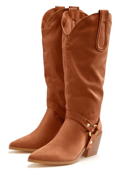 LASCANA Stiefelette Cowboy Stiefel,Slouchy Boots mit abnehmbarem Schaft,Boo günstig online kaufen