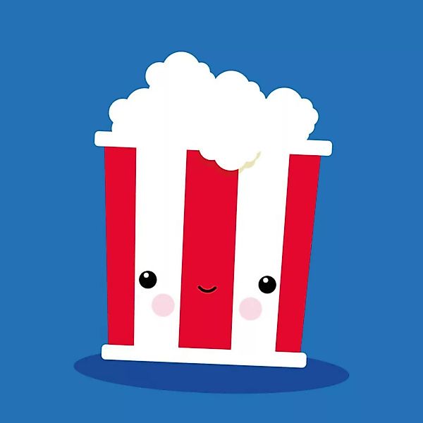 Poster / Leinwandbild - Kinderzimmerbild Kawaii Popcorn günstig online kaufen