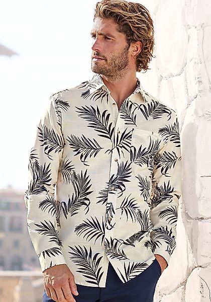 John Devin Hawaiihemd "Regular Fit,", Langarm, Freizeithemd mit Palmenprint günstig online kaufen
