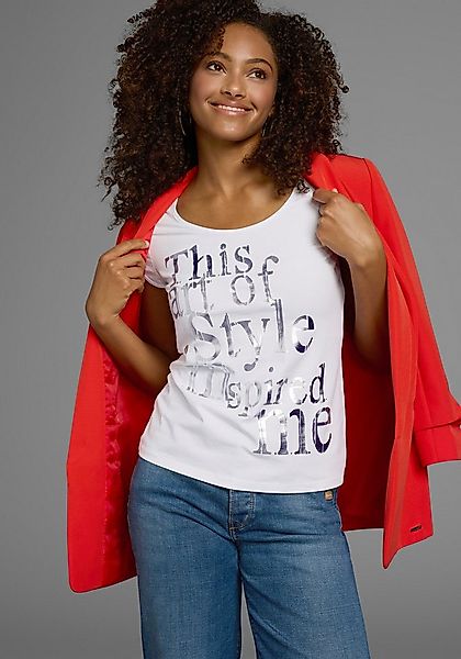 Laura Scott T-Shirt sehr figurbetont, mit frischem Print, Rundhals, für die günstig online kaufen