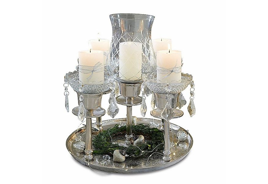 Mirabeau Kerzenständer Kerzenhalter Shaws silber/klar günstig online kaufen