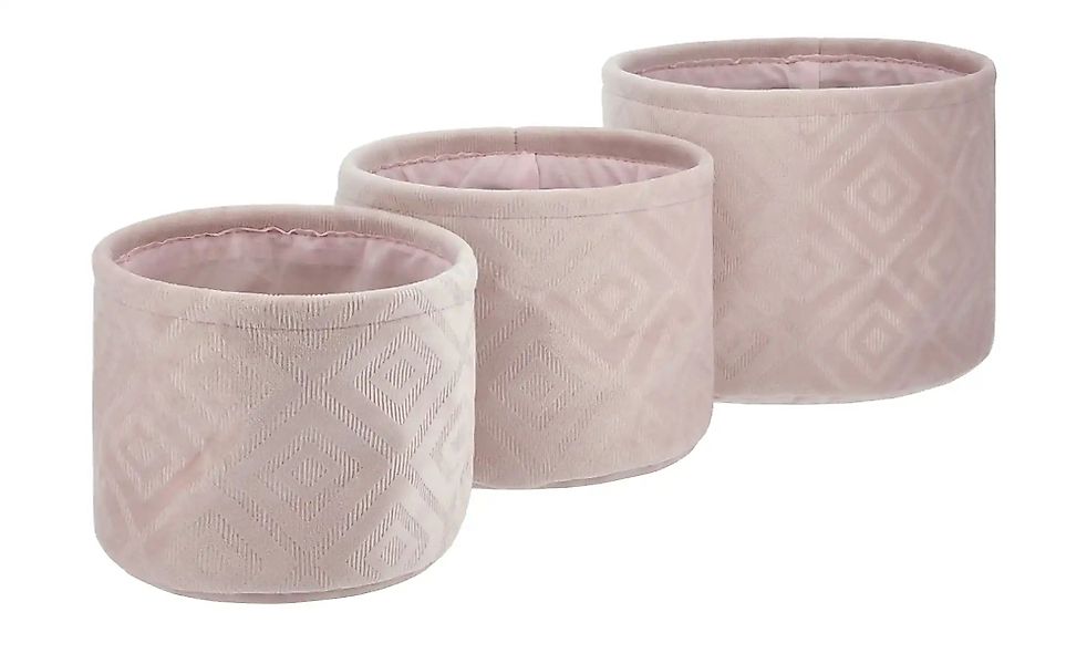 Aufbewahrungskörbe  3er-Set    ¦ rosa/pink ¦ Maße (cm): H: 16  Ø: 22 Aufbew günstig online kaufen