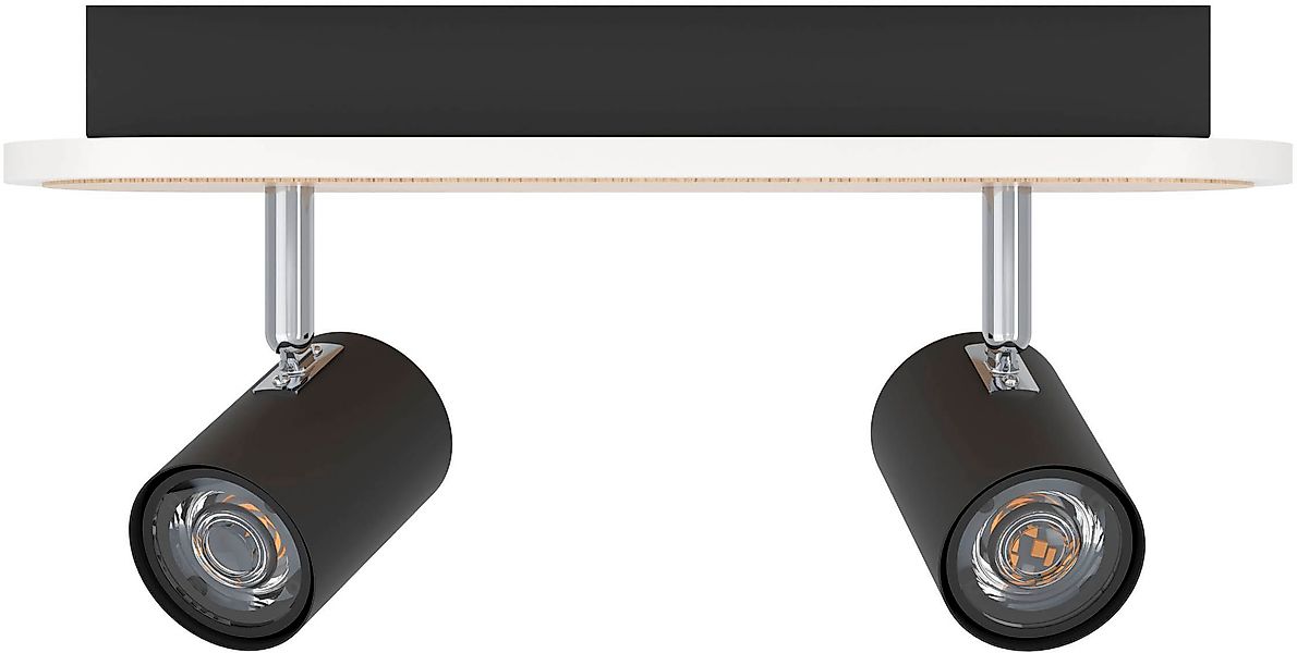 EGLO Deckenleuchte »Rimbocchi Deckenlampe, Metall und Holz-Optik, Spotbalke günstig online kaufen