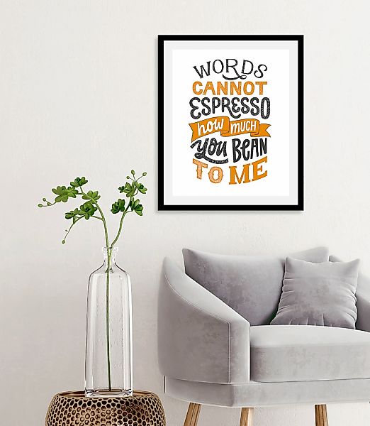 queence Bild "Espresso Bean" Humor  Kaffee  Kaffee Bilder  Schriftzug  Schr günstig online kaufen