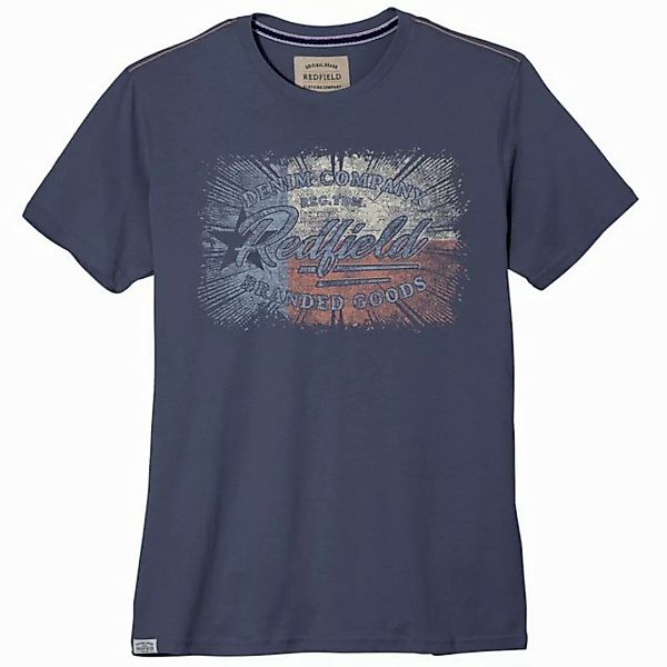 redfield Rundhalsshirt Redfield Übergrößen T-Shirt denimblau Denim Company günstig online kaufen