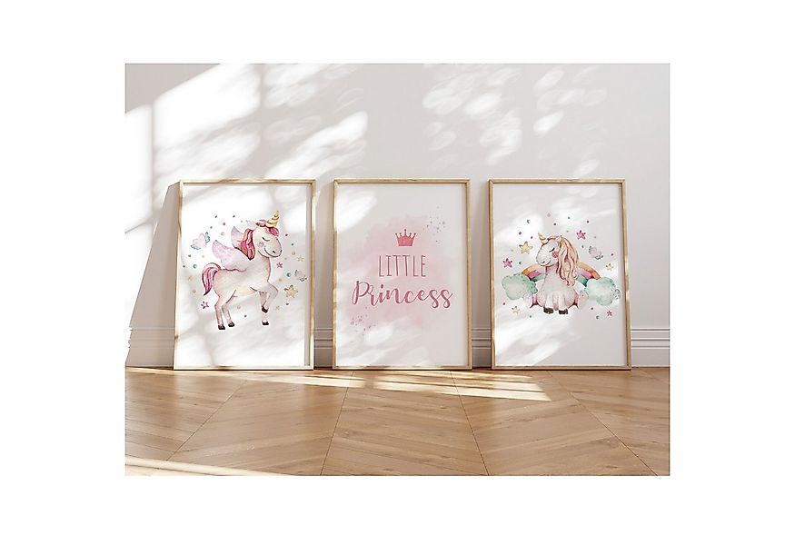 MeinBaby123® Poster Einhorn Bilder Kinderzimmer, Poster Kinderzimmer Deko, günstig online kaufen