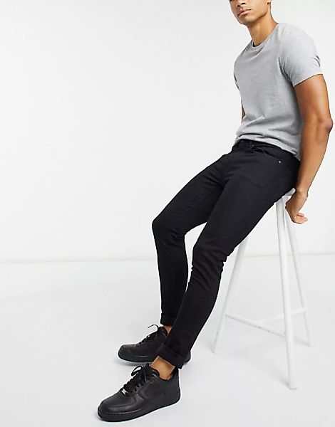 Burton Menswear – Superenge Jeans aus Bio-Baumwolle in Schwarz günstig online kaufen