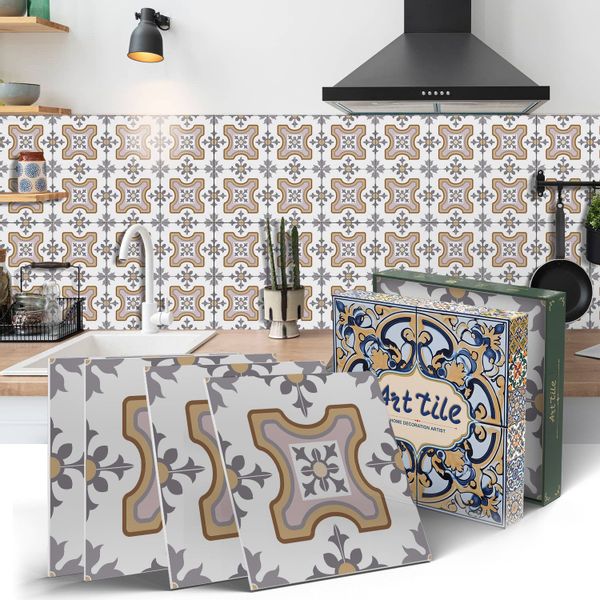 Coonoor Fliesenaufkleber Küchenfliesenaufkleber, wasserdichte Fliesenaufkle günstig online kaufen