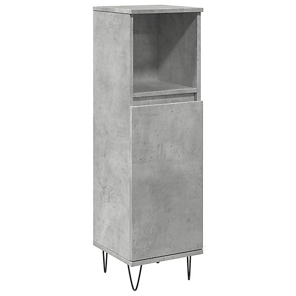 vidaXL Badezimmer-Set Badschrank Betongrau 30x30x100 cm günstig online kaufen
