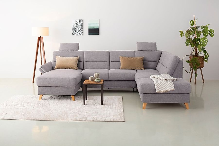 Home affaire Wohnlandschaft "Westerland U-Form" Federkern, wahlweise Bettfu günstig online kaufen