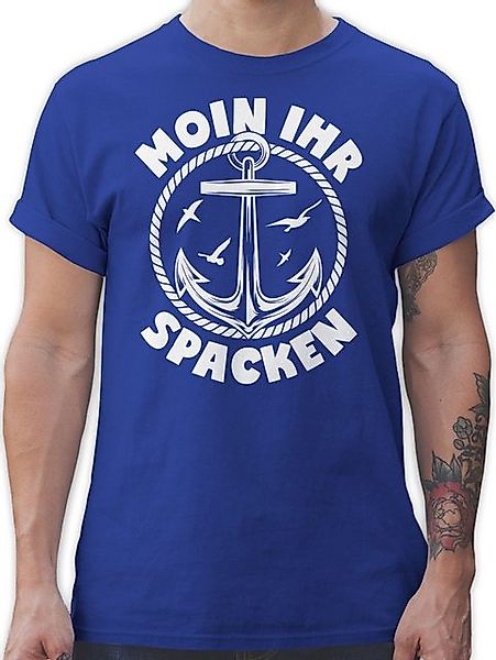 Shirtracer T-Shirt Moin ihr Spacken mit Anker - weiß Sprüche Statement mit günstig online kaufen