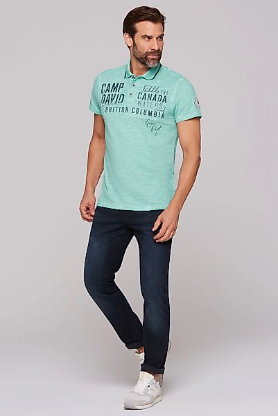 CAMP DAVID Poloshirt, kurzarm, mit Print und Stickereien günstig online kaufen