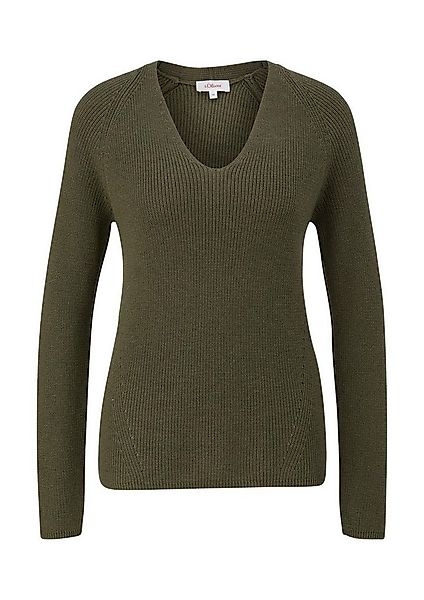 s.Oliver V-Ausschnitt-Pullover Basic (1-tlg) V-Ausschnitt, lamgarm günstig online kaufen