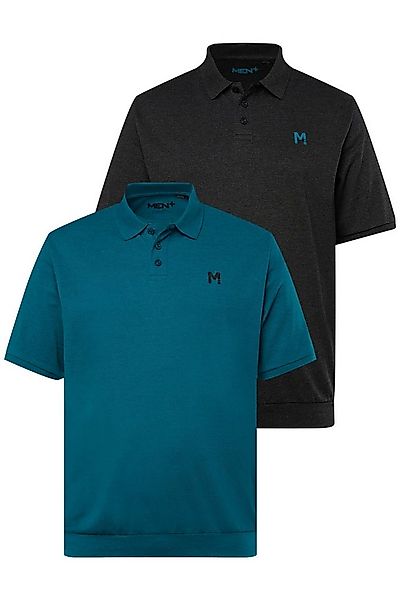 Men Plus Poloshirt Poloshirts 2er-Pack Bauchfit Basic Piqué Halbarm günstig online kaufen