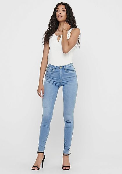 ONLY High-waist-Jeans "ONLROYAL – Skinny-Jeans mit hoher Taille und Abriebe günstig online kaufen