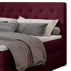 Polsterbett Boxbett in Bordeaux aus Samt günstig online kaufen
